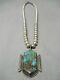 Opulent Vintage Navajo Royston Turquoise Sterling Silver Necklace Old