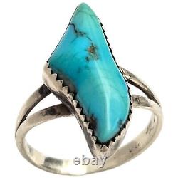 Outstanding Vintage Navajo Blue Diamond Turquoise Sterling Silver Ringsz