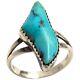 Outstanding Vintage Navajo Blue Diamond Turquoise Sterling Silver Ringsz