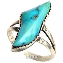 Outstanding Vintage Navajo Blue Diamond Turquoise Sterling Silver Ringsz