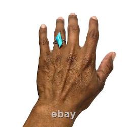 Outstanding Vintage Navajo Blue Diamond Turquoise Sterling Silver Ringsz