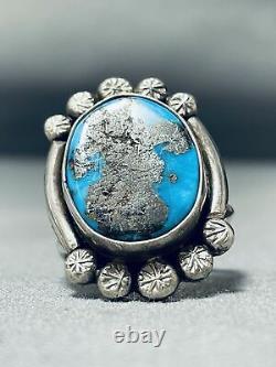 Outstanding Vintage Navajo Godber Turquoise Sterling Silver Ring