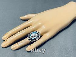 Outstanding Vintage Navajo Godber Turquoise Sterling Silver Ring