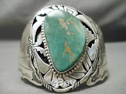 Quality Silver Work Vintage Navajo Royston Turquoise Sterling Bracelet