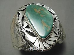 Quality Silver Work Vintage Navajo Royston Turquoise Sterling Bracelet