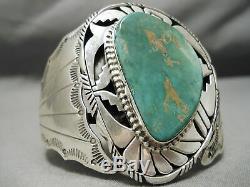 Quality Silver Work Vintage Navajo Royston Turquoise Sterling Bracelet