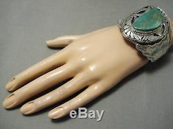 Quality Silver Work Vintage Navajo Royston Turquoise Sterling Bracelet