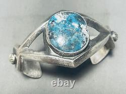 Rare Fox Turquoise Vintage Navajo Sterling Silver Bracelet