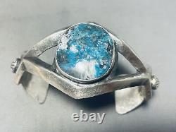 Rare Fox Turquoise Vintage Navajo Sterling Silver Bracelet