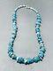 Rare Vintage Navajo Chunky Turquoise Sterling Silver Necklace