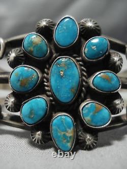 Rare Vintage Navajo Elizabeth Whitman Turquoise Sterling Silver Bracelet Old