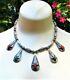 Rare Vintage S. SARAH DICKENS Sterling Silver Turquoise Coral Pendant Necklace