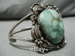 Rare Vintage Yazzie Carico Lake Turquoise Sterling Silver Bracelet Cuff