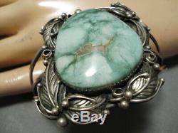 Rare Vintage Yazzie Carico Lake Turquoise Sterling Silver Bracelet Cuff