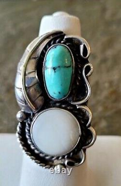 Ring Jewelry Lot of 8 Sterling Vintage Retro Navjo Turquoise Southwest Style