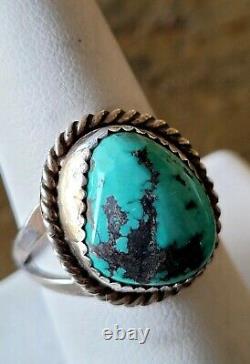 Ring Lot of 8 Sterling Vintage Retro Navjo Turquoise Old Pawn Southwest Style