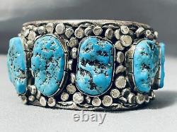 Russ Mccullough Vintage Navajo 164 Gram Turquoise Sterling Silver Bracelet