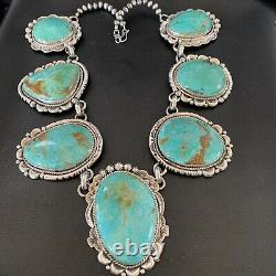 STATEMENT Handm Navajo Sterling SILVER ROYSTON Turquoise Choker Necklace 11600