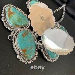 STATEMENT Handm Navajo Sterling SILVER ROYSTON Turquoise Choker Necklace 11600