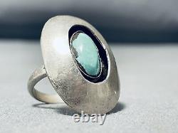 Shadowbox Vintage Navajo Turquoise Sterling Silver Ring Old