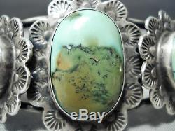 Shocking Vintage Navajo Domed Royston Turquoise Sterling Silver Bracelet