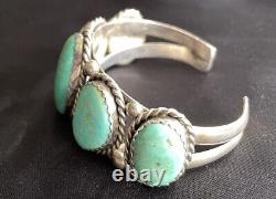 Signed Vintage Navajo GORGEOUS HIGH QUALITY Turquoise Cuff J. Livingston 7