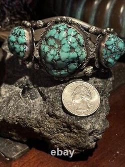 Spectacular Vintage Calvin Desson Navajo Stormy Mountainturquoise & 925 Cuff