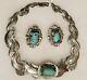 Squash Blossom Navajo Sterling Silver And Turquoise Necklace Vintage. Signed