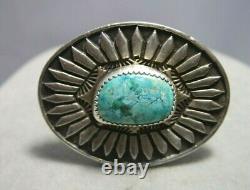 Sterling Silver Turquoise Native American Navajo Huge Ring Vintage Size 9