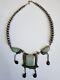 Sterling Silver Turquoise Necklace Vintage 18 Navajo