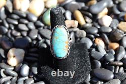 Sterling TURQUOISE Ring Signed OO Vintage Old Navajo Native Southwest