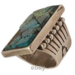 Sterling vintage Ithaca Peak Turquoise leonard Bruce Hodgins Navajo ringsz10.5