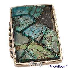 Sterling vintage Ithaca Peak Turquoise leonard Bruce Hodgins Navajo ringsz10.5