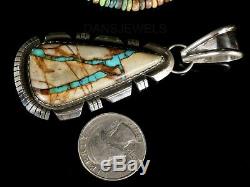 Stunning Dead Pawn Vintage Navajo Blue RIBBON TURQUOISE Sterling Silver Pendant