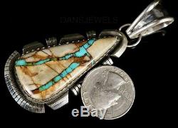 Stunning Dead Pawn Vintage Navajo Blue RIBBON TURQUOISE Sterling Silver Pendant