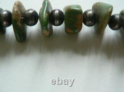 Stunning Navajo Natural Green Turquoise / Silver Vintage Necklace