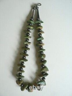 Stunning Navajo Natural Green Turquoise / Silver Vintage Necklace