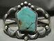 Superb Unique Vintage Navajo Kirk Smith (d.) Turquoise Silver Bracelet