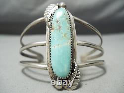 Superb Vintage Navajo Royston Turquoise Sterling Silver Bracelet Old