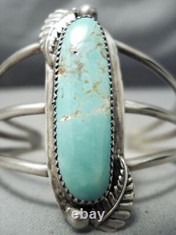 Superb Vintage Navajo Royston Turquoise Sterling Silver Bracelet Old