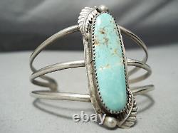 Superb Vintage Navajo Royston Turquoise Sterling Silver Bracelet Old
