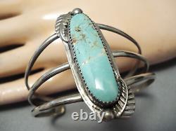 Superb Vintage Navajo Royston Turquoise Sterling Silver Bracelet Old