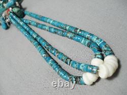 Superior Vintage Navajo Royston Turquoise Native American Necklace Old