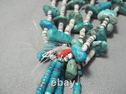 Superior Vintage Navajo Royston Turquoise Native American Necklace Old