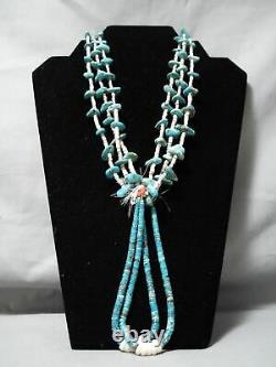 Superior Vintage Navajo Royston Turquoise Native American Necklace Old