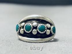 Sweet Vintage Navajo Cerrillos Turquoise Sterling Silver Ring