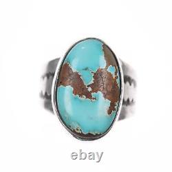 Sz8 Vintage Navajo sterling and Royston turquoise ring