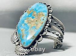 The Best Vintage Navajo Blue Thunder Turquoise (rare) Sterling Silver Bracelet