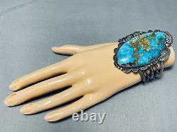 The Best Vintage Navajo Blue Thunder Turquoise (rare) Sterling Silver Bracelet