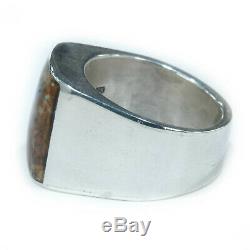 Turquoise Ring Navajo Mens Vintage Style Native American Jewelry Silver Large